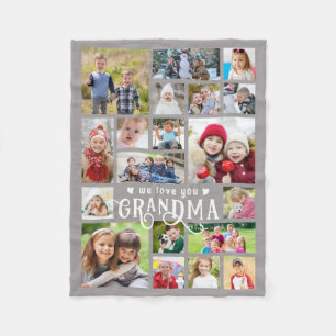 Oma wir Liebe Sie 19 FotoCollage Custom Colors Fleecedecke