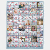 Oma Wir Liebe Sie | Blumengeflecht 14 Foto Fleecedecke (Vorderseite)