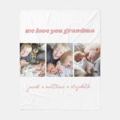 Oma wir Liebe Sie Foto Collage Fleece Blanket (Vorderseite)