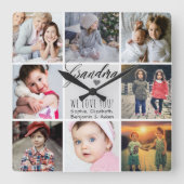 Oma wir Liebe Sie FotoCollage Quadratische Wanduhr (Vorderseite)