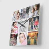 Oma wir Liebe Sie FotoCollage Quadratische Wanduhr (Winkel)
