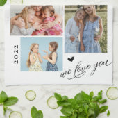 Oma wir Liebe Sie Fotocollage Typografie Geschirrtuch (Gefaltet)
