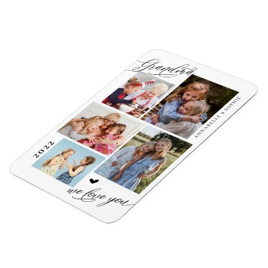 Oma wir Liebe Sie Fotocollage Typografie Magnet (Linke Seite)