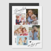 Oma wir Liebe Sie Fotocollage Typografie Magnetkarte (Vorne/Hinten)