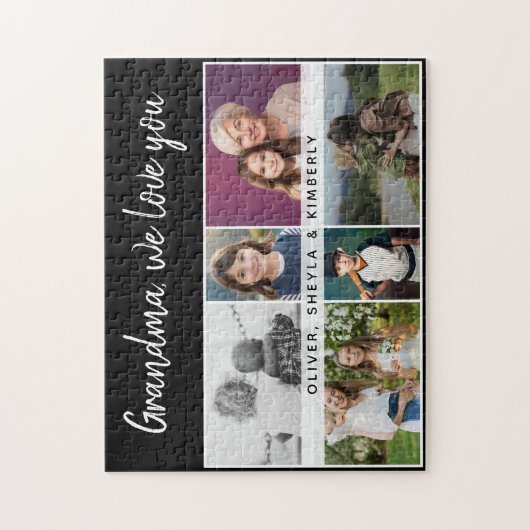 Oma, wir Liebe Sie Großkinder 6 FotoCollage Puzzle (Vertikal)
