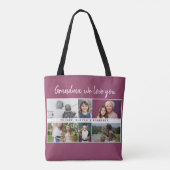 Oma, wir Liebe Sie Großkinder 6 FotoCollage Tasche (Rückseite)