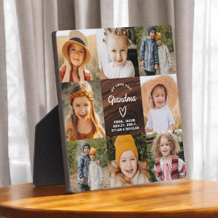 Oma wir Liebe Sie Herz-Holz-FotoCollage Fotoplatte