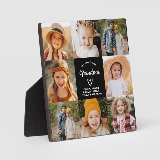 Oma wir Liebe Sie Herz Moderne FotoCollage Fotoplatte (Vorderseite)