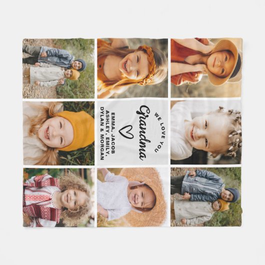 Oma Wir Liebe Sie hören Moderne FotoCollage Fleecedecke (Vorderseite (Horizontal))