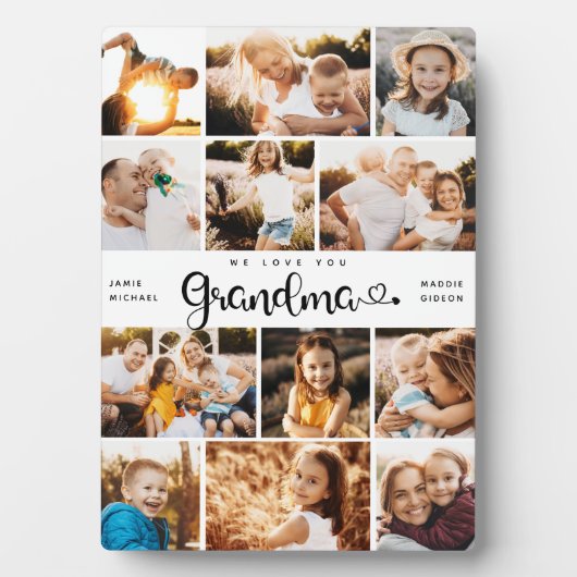 Oma Wir Liebe Sie hören Moderne FotoCollage Fotoplatte (Vorderseite)