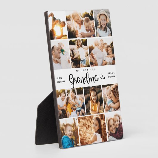 Oma Wir Liebe Sie hören Moderne FotoCollage Fotoplatte (Seite)