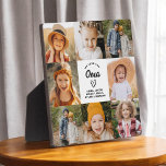 Oma wir Liebe Sie hören moderne Fotocollage Fotoplatte<br><div class="desc">Die Oma We Liebe You Heart Modern Foto Collage Plaque ist ein berührendes und personalisiertes Geschenk, das Ihre Liebe für Ihre Großmutter zeigt. Diese hübsch gestaltete Gedenktafel besticht durch eine herzförmige Collage aus Foto, mit der Sie Ihre Lieblingsfamilienfotos in einem modernen und stilvollen Layout hinzufügen können. Die herzliche "Wir Liebe...</div>