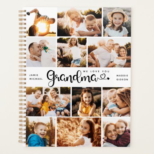 Oma Wir Liebe Sie hören Moderne FotoCollage Planer (Vorderseite)