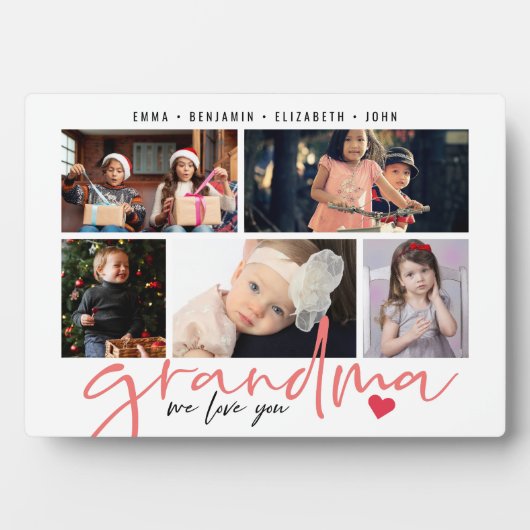 Oma wir Liebe Sie Moderne FotoCollage Fotoplatte (Vorderseite)