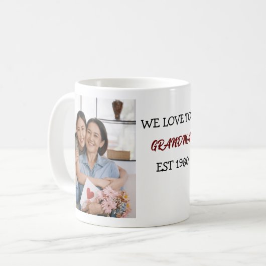 Oma Wir Liebe Sie Personalisierte Fotos Kaffeetasse (Vorderseite Links)