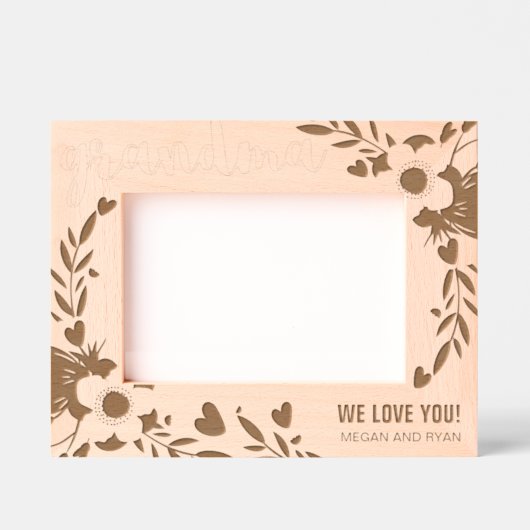 Oma Wir Liebe Sie Personalisiertes Geschenk Geätzte Rahmen (Vorderseite)