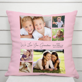 Oma Wir Liebe Sie rosa Foto Kissen