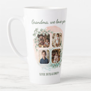 Oma wir lieben dich 6 Foto-Collage Eukalyptus Milchtasse
