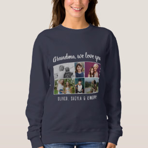 Oma, wir lieben dich Enkelkinder 6 Foto-Collage Sweatshirt