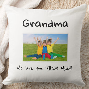 Oma wir lieben dich lustiges Kinderfoto Weihnachts Kissen