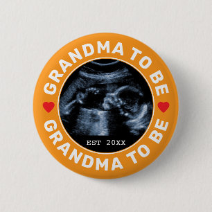 Oma wird Benutzerdefiniertes Foto-Baby-Shower-Part Button