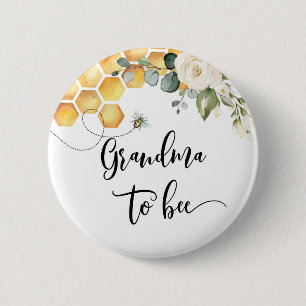 Oma wird Biene Baby Shower Button