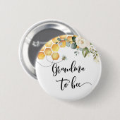Oma wird Biene Baby Shower Button (Vorne & Hinten)