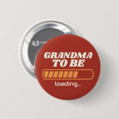 Oma wird Custom Rot Baby Shower Party Button (Vorne & Hinten)