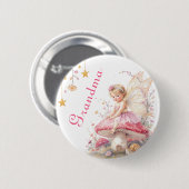 Oma wird | Feenhaus Core Baby Shower Button (Vorne & Hinten)