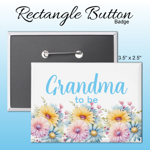 Oma wird gerbera Blumen blau Button
