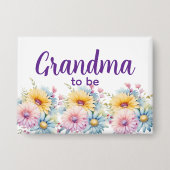 Oma wird gerbera Blumen lila Button (Vorderseite)