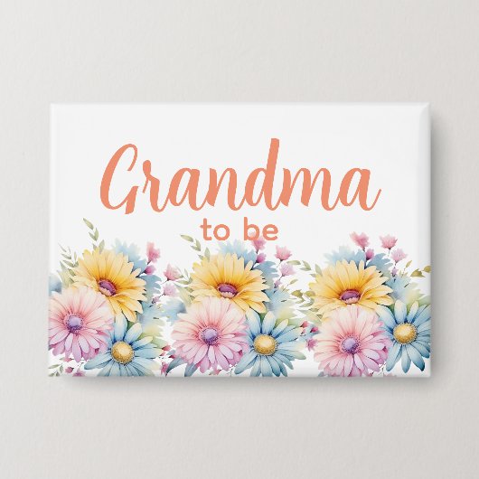 Oma wird gerbera Blumen orange Button (Vorderseite)