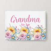 Oma wird gerbera Blumen rosa Button (Vorderseite)