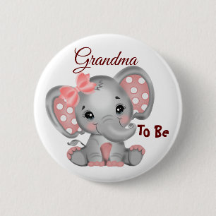Oma wird Großmutter Baby Mädchen Button