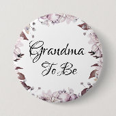 Oma wird Herbst Elegante Purple Blumen Button (Vorderseite)