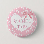 Oma wird Pink Bow Baby Showknopf Button (Vorderseite)