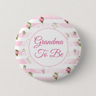 Oma wird Pink Florale Babyparty-Schaltfläche Button