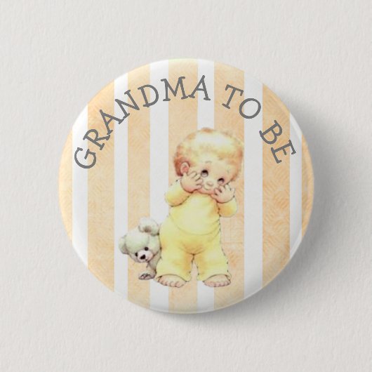 Oma wird Vintage Baby Boy Grafik Button (Vorderseite)