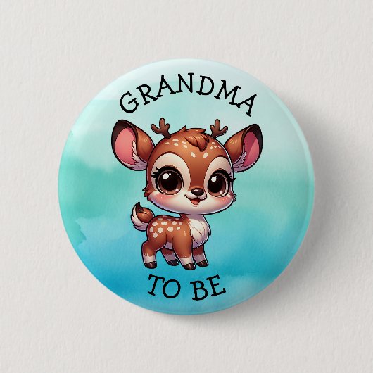 Oma | Woodland Creatures Babydusche Button (Vorderseite)