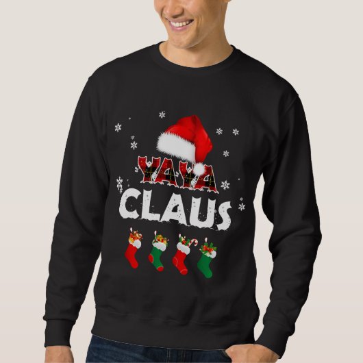 Oma Yaya Claus Weihnachtsmannmütze Funny Christmas Sweatshirt (Vorderseite)