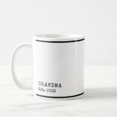Oma Year Est Simple Black and White Writer Kaffeetasse (Links)