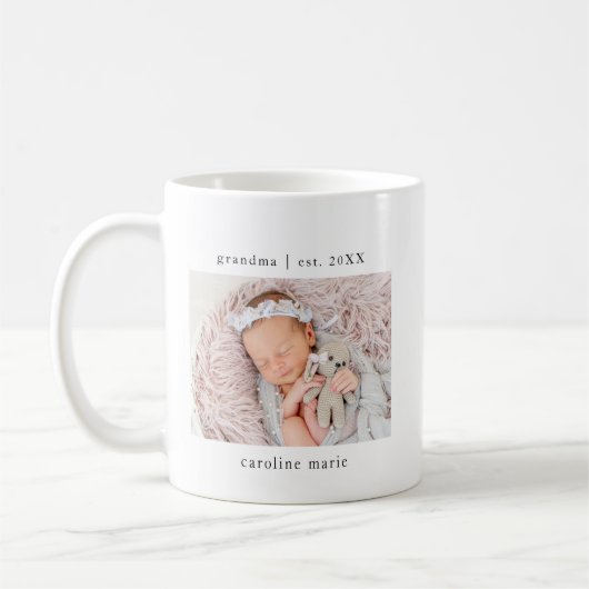 Oma Year Establishment Baby Foto Kaffeetasse (Links)