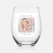 Oma Year Etablierte New Baby Foto Weinglas Ohne Stiel (Rückseite)