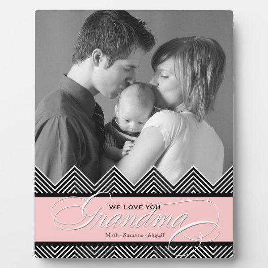 Oma Zig Zag Zickzack Modernes Personalisiertes Fot Fotoplatte (Vorderseite)