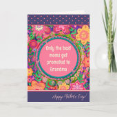 Oma Zitat Blumenzorn Hübsch einzigartiger Mutterta Karte (Vorderseite)