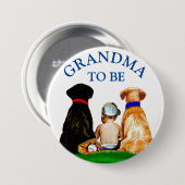 Oma zu Baseball Themed Boy's Baby Shower Button (Vorne & Hinten)