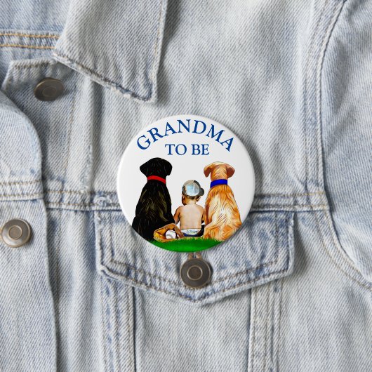 Oma zu Baseball Themed Boy's Baby Shower Button (Beispiel)