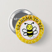 Oma zu Bee Boys Baby-Dusche Button (Vorne & Hinten)