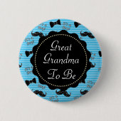 Oma zu Blue Mustache Bowtie Baby Shower Button (Vorderseite)