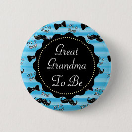 Oma zu Blue Mustache Bowtie Baby Shower Button